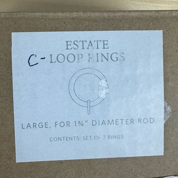 NWB Restoration Hardware Estate C-Loop Drapery Rings Large Bronze set of 7 - Picture 8 of 8